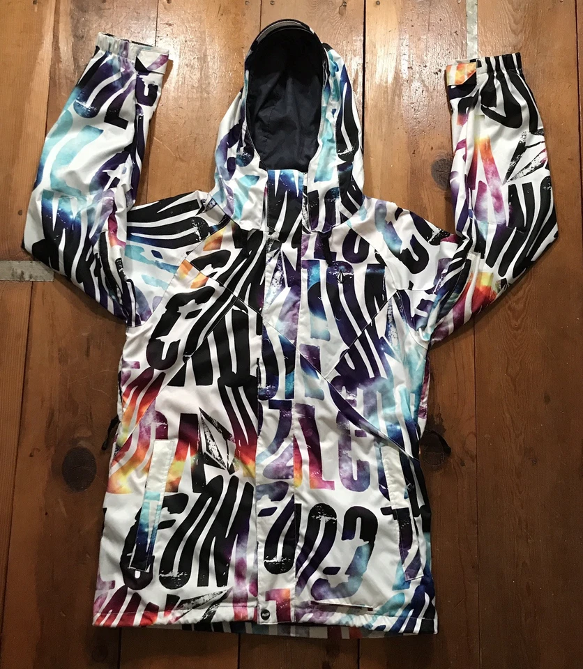 Volcom Nimbus лыж куртка женщин M Grafiti все над печать лыж сноуборда с капюшоном - Изображение 1 из 4