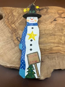 Handbemalter Metall Schneemann Weihnachtsschmuck "Think Snow" 7" - Bild 1 von 4