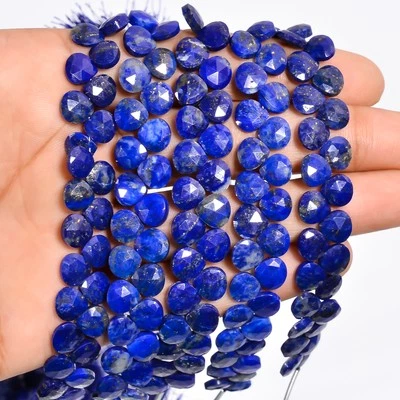 Natural Lapis Lazuli Gemstone Heart Faceted Beads 6X6X3mm Strand 2025 Pcs AB728 - Image 1 of 4
