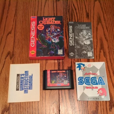 Light Crusader (Sega Genesis, 1995) CIB Complete In Box Vintage (clean mint) - Image 1 of 4