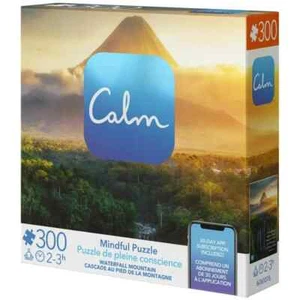 NEW 300-Piece Calm Jigsaw Puzzle WATERFALL MOUNTAIN GIFT SET inc Storage BAG/APP - Picture 1 of 4