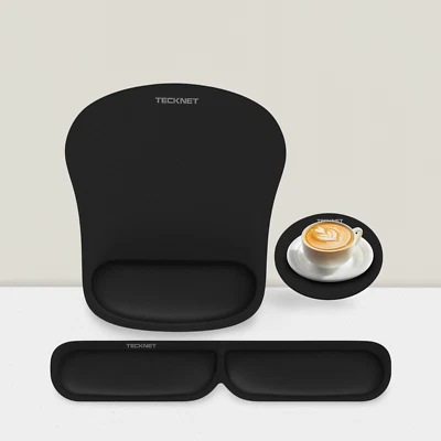 Mouse Pad with Wrist Rest Keyboard Memory Foam Support Non-Slip Ergonomic Set - Image 1 of 4