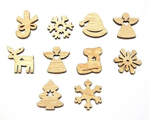 100 pezzi sparsi in legno foglie decorazione sparsa per fai da te Christmas Mix motivi H81A - Foto 1 di 3