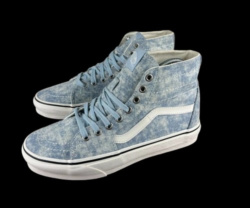 Taglia 11 5 Uomo VANS Sk8 Denim Alto Conico Destroy Marshmallow Nero