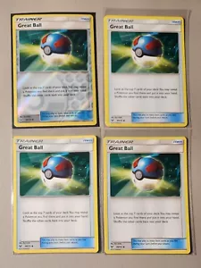 4x Gran Bola 60/73 (1 holo inverso) Tarjeta de Pokémon SM Leyendas Brillantes Poco Común Casi Nuevo - Imagen 1 de 1
