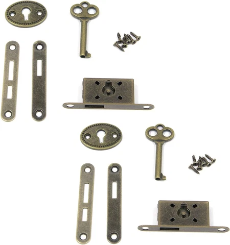 MY MIRONEY Cabinet Lock Antique Bronze Decorative Lock Spring Door Lock Furnitur Cover