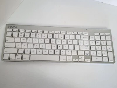 iHome Keyboard IMAC-K130 Bluetooth Wireless White Battery Operated - Image 1 of 4