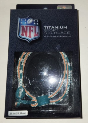 Miami Dolphins 21"  Titanium Sport Necklace - Image 1 of 2