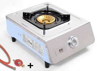 NSD-11 cocina de gas de acero inoxidable 1 llama 5KW cocina de gas cocina de camping con seguro de encendido - Imagen 1 de 4