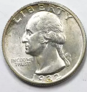 Cuarto de dólar de plata Washington 1932 S 25c San Francisco AU - Imagen 1 de 3
