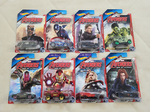 Hot Wheels Marvel Avengers Age of Ultron Complete Set 2015 Walmart Exclusive