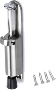Kickdown Door Stop - Stainless Steel Easy Step Door Stopper Spring Loaded Tel - Picture 1 of 11