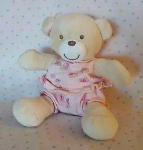 Koala Baby Cream Teddy Bear Pink Floral Outfit Stuffed Animal Plush Toy 5" - Picture 1 of 9