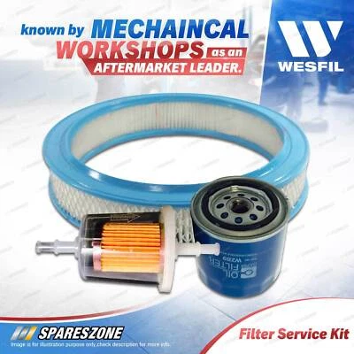 Wesfil Oil Air Fuel Filter Service Kit for Ford Escort 2.0L Petrol 4Cyl 77-1981 - image 1 of 2
