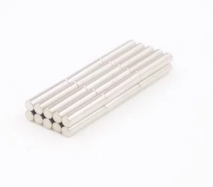 10x Neodym Stab Magnete 2 x 15 mm N35 Haftkraft NdFeB round - Bild 1 von 3