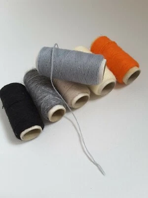 6 x VINTAGE BLACK GREY ORANGE FINE MOHAIR FISHING THREAD SPOOLS 5 gr each - Image 1 of 4