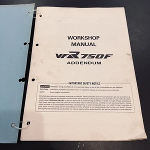 Honda VFR750F Addendum Supplement Genuine Workshop Service Manual - Picture 1 of 4