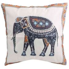 Indian Knitted Elephant Cotton Linen Throw Pillow Case Cushion Cover Decor B9W2