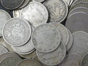 USA Nickels Bulk Lot Of 20 Circulated Liberty Head 5 Cent Coins Issued 1883-1912 - Picture 1 of 2