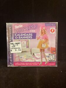 Barbie Print 'n' Play CD-Rom Calendars & Banners (Vintage) New Sealed!