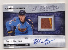 07-08 Hot Prospects Brett Sterling /399 Auto Patch Rookie Thrashers 2007