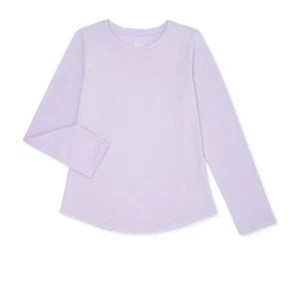GIRL'S SOLID LIGHT PURPLE LONG SLEEVE KIDS TOUGH TEE T-SHIRT SIZE XS / XCH 4 - 5 - Picture 1 of 3