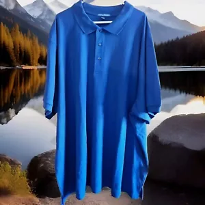 New Mens Short Sleeve Polo Shirt 7XL. Port Authority Blue Polyester & Cotton - Picture 1 of 5