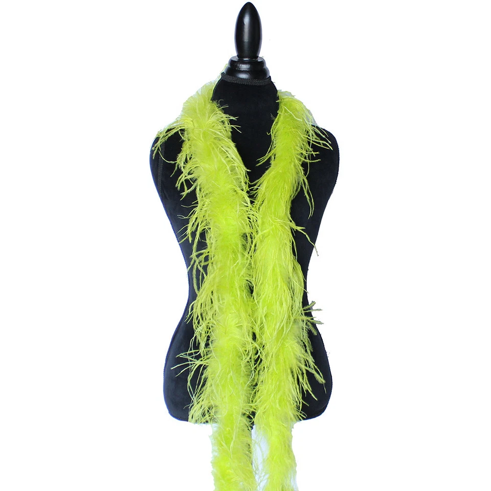 Chartreuse Green 1ply Ostrich Feather Boa Scarf Prom Halloween Costumes Dance  - Image 1 of 1