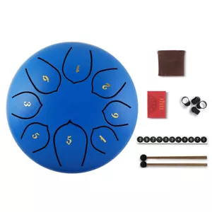 More details for 6 inch steel tongue drum 8 tune musical instrument hand pan tank drum with bag