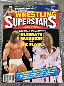 Vintage Wrestling Superstars Magazine August 1990 THE ULTIMATE WARRIOR RIC FLAIR