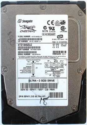 18gb 15k u320 scsi hdd, cheetah st318452lc, 9t4006-028, fw: 2213, dp/n 05f411 r - Image 1 of 3