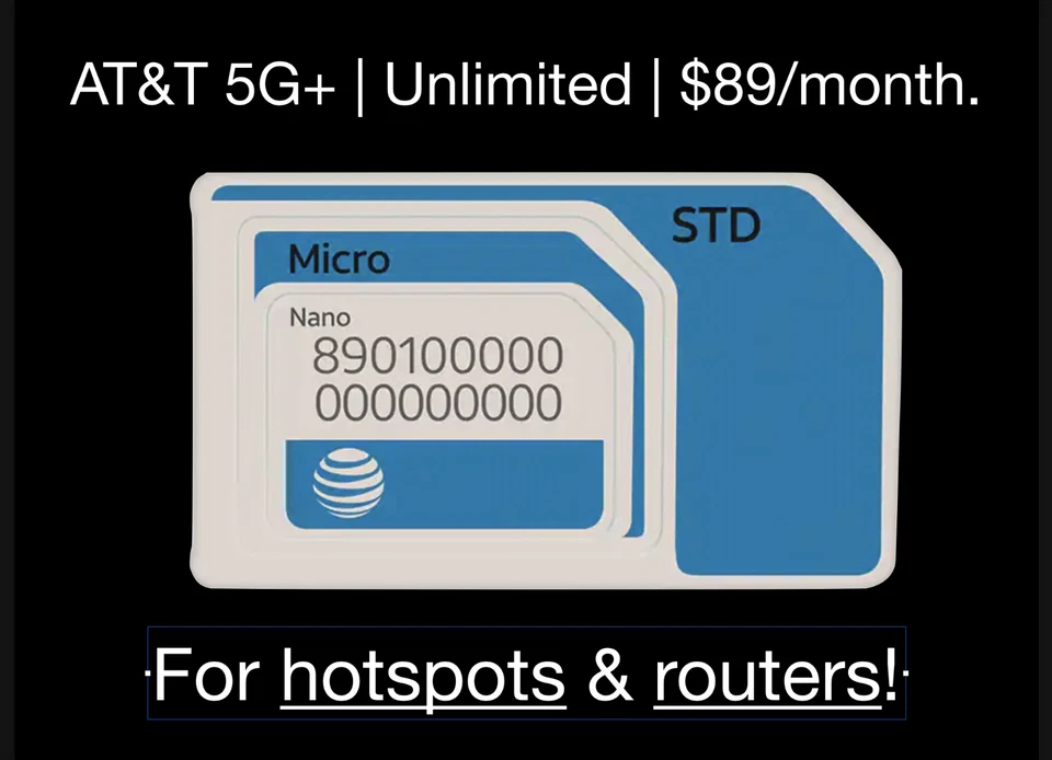 AT&T UNLIMITED Data Hotspot / Router Home & RV Internet 4G LTE & 5G SIM $75-$89 - Image 1 of 1