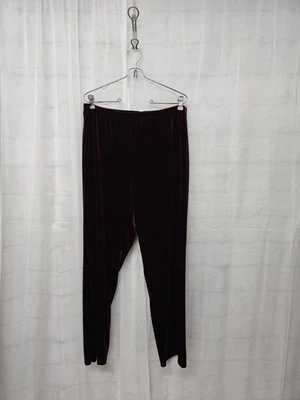 Винтажный Dressbarn бордовый бархат эластичные брюки готики гранж панк Whimsygoth 16 Вт - Изображение 1 из 4