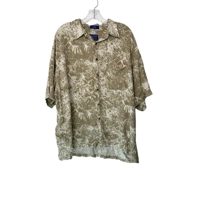 Pendleton Men's Shirt Tan Silk Beachy Resort Button Down Short Sleeve Size XL - Image 1 of 4