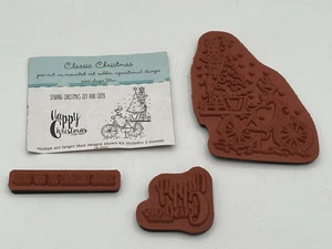Unmounted Repositionable Red Rubber Stamps by Unity Stamp Co "Classic Christmas" - Picture 1 of 2