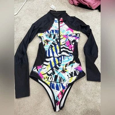 Body Glove Black and Pink Rashguard Swimsuit, size XS - Image 1 of 4