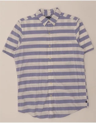 CHAPS Mens Short Sleeve Shirt Small Blue Striped Cotton PX11 - Image 1 of 4