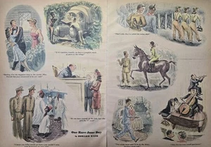 One Rare June Day by Howard Baer Cartoons Vintage Magazine Feature 1943 - Bild 1 von 6