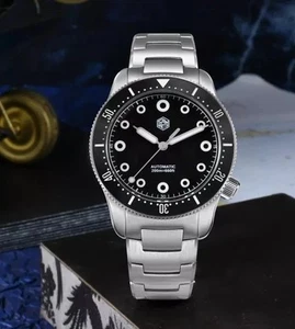 San Martin New 39.5mm 200m YN55 Sapphire AR black dial Diver Stainless BGW-X1 - Picture 1 of 10