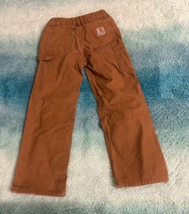 Jungen Carhartt Duck Canvas Latzhose Zimmermannshose Größe 7 mit verstellbarem Bund - Bild 1 von 4