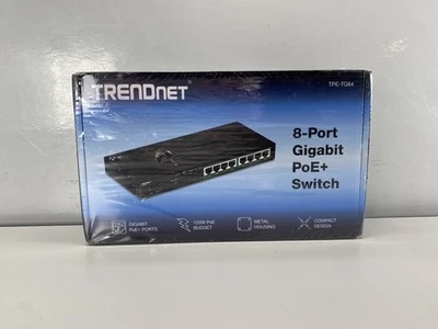 TRENDnet TPE-TG84 8-Port Gigabit PoE+ Compliant Unmanaged Network Switch- Black - Image 1 of 4