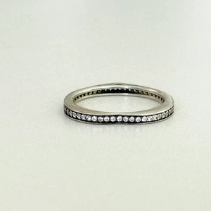 Pandora Sparkling Arc Of Love Heart CZ 925 Sterling Silver Ring Size 7 - Picture 1 of 7