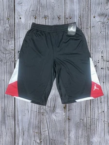 AIR JORDAN JUMPMAN BASKETBALL SHORTS - YOUTH LARGE - THROWBACKS - BLACK/RED - Picture 1 of 3