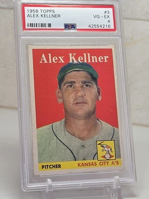  1958 Topps Alex Kellner #3 PSA 4 VG-EX Kansas City A's - Image 1 of 2