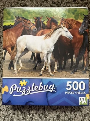 NEW Puzzlebug 'Horses on the Meadow' 500 pc Jigsaw Puzzle #5500 Sealed - Image 1 of 2