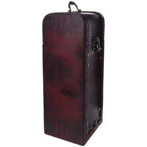 Confezione Regalo Vino: Porta Vino Decorativo in Legno - Scatola Portaoggetti Vintage per Bottiglia - Foto 1 di 10
