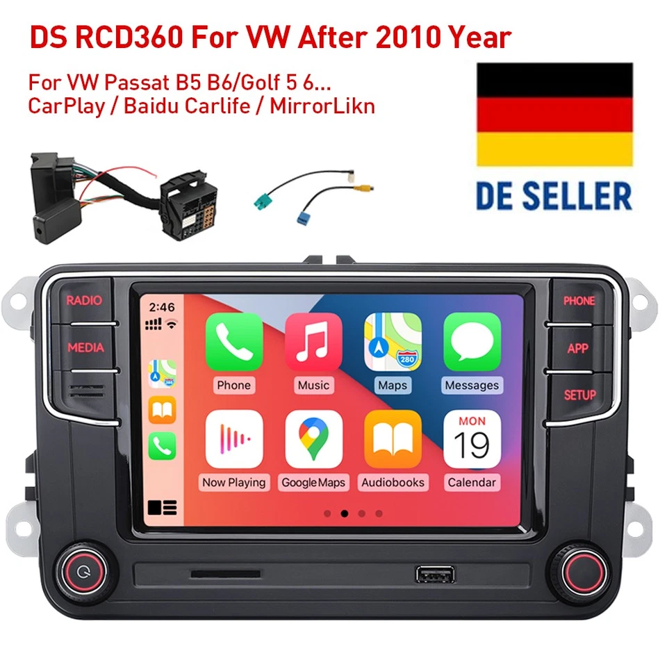 DS RCD360 187B RCD330 Autoradio Stereo Carplay Bluetooth  für VW Golf Passat CC - Bild 1 von 4
