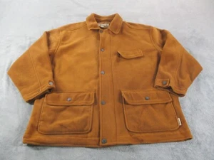 London Fog Fleece Jacket Mens Extra Large Brown Chore Heavy Full Zip EUC - Picture 1 of 11