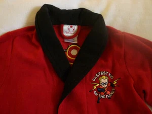 Vtg Disney Store The Incredibles Kids XS 4 Boys Red Blk Bath Bedtime Fleece Robe - Picture 1 of 9