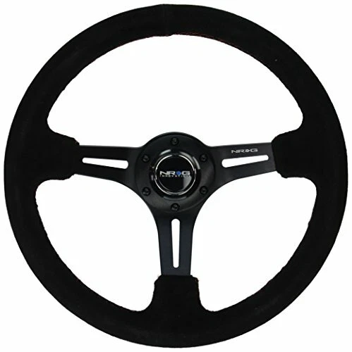 NRG (RST-018S-RS) Reinforced Steering Wheel (350mm / 3in. Deep) Blk Suede - Image 1 of 1